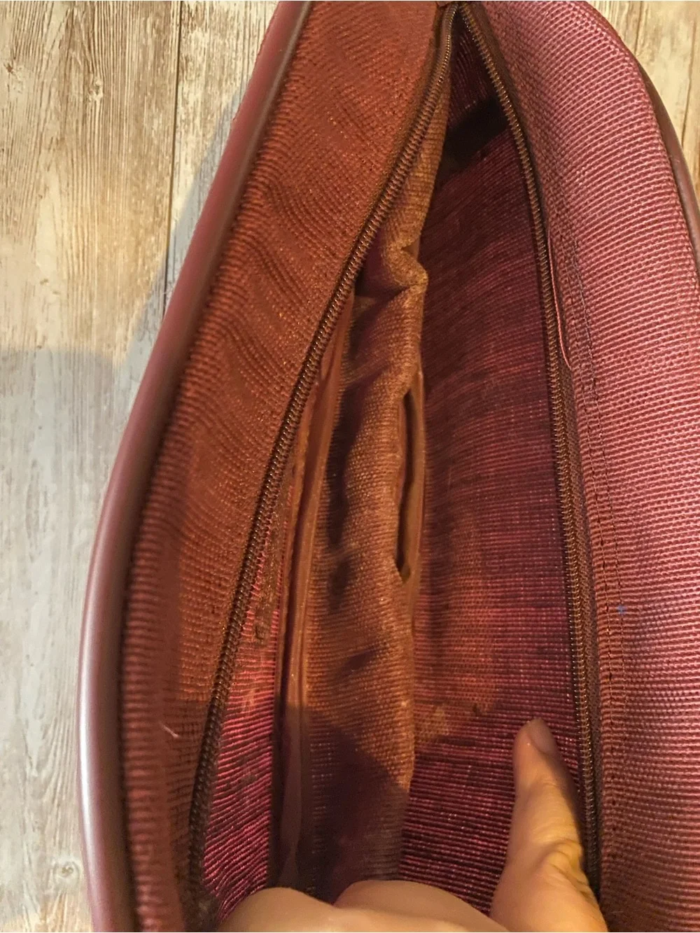 Oscar de la Renta Maroon Travel Duffel bag with Matching Toiletry bag Vintage